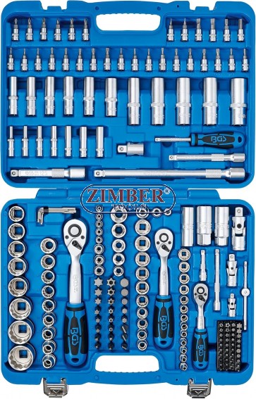 Гедоре комбинирано 1/4", 3/8", 1/2" 12-стенен - 192 части. - 2286 -BGS-technic.