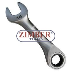 Ключ звездогаечен с тресчотка къс 12-mm -(ZL-7203-12мм)- ZIMBER-TOOLS