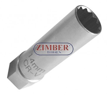 Вложка за свещи 3/8", 12-mm със задържаща пружина (ZR-04SPSTM3812) - ZIMBER-TOOLS.