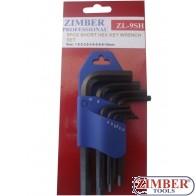 К-т шестограми 9 части (ZL-9SH) - ZIMBER - TOOLS.
