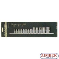Вложки с вътрешни звезди 1/4", 3/8", 1/2" - 14 части - FORCE (4158)