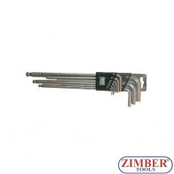 Накрайници шестограми инчови с топче 9 части 1/16" - 3/8",ZB-799 ZIMBER - TOOLS.