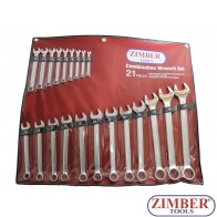 К-т звездогаечни ключове 21 части от 6-32мм,ZR-17CWS21 - ZIMBER-TOOLS.