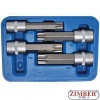 К-т бит на вложка TORX 1/2 T-70, T-80, T-90, T-100, 4- броя - 5103 - BGS technic.