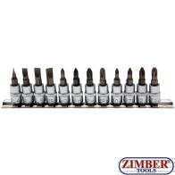 К-т накрайници на вложки SL/ PH/PZ- 1/4" -12 бр -2163  - BGS technic