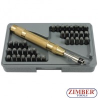 Цифри и букви 6мм за Ръчно Автоматично набиване  36 в 1  к-т, ZR-18APS37 - ZIMBER TOOLS.