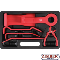 Комплект инструменти демонтиране на щипки за кори на врати 6 части -1325-  Bgs technic. 