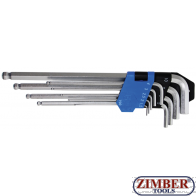 Шестограми Г-образни удължени с топка к-т - 1.5-mm - 10 mm | 9 броя. (790) - BGS-Professional