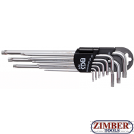 К-т удължени (до 235 mm)  шестограми Torx, 9 бр. TS10 - TS50 (777) - BGS technic