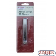 Луфтомер 0.05-1.00 мм. 20 пластини -ZR-36FG20- ZIMBER TOOLS