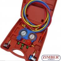 Манометричен блок двоен за климатици - ZT-04D1011 - SMANN TOOLS
