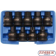 Накрайници на вложка ударни к-т 3/4", 9 части - BGS, ZB-5054 ZIMBER - TOOLS.