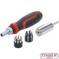 Комплект битове за  /с тресчотка за накрайници, реверсивна | 17 бр - 20817 - BGS-technic.