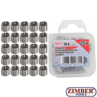 Втулки за възстановяване на резби M8 x 1.0 mm 25 бр. (9427-1) - BGS technic