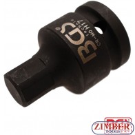Шестограм ударна на вложка 3/4" Hexagon 17 mm. 5054-17 - BGS technic.
