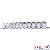 Комплект инчови вложки, 12-ст (3/8") | 11 части - 9112 - BGS technic.