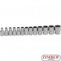 Комплект 12-стенни вложки на релса от (1/4") 4 - 14 mm | 13- части. 2269 - BGS- technic.