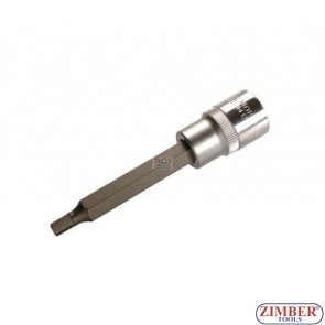 Накрайник шестостенен на вложка 5 мм, дължина 100 мм, 1/2" (ZB-4260)