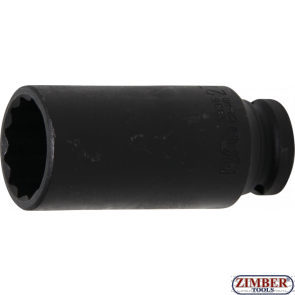 Вложка ударна 1/2" удължена - 12ст - 27 мм (ZB-5336)